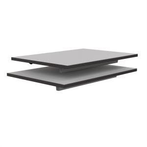 Lot de 2 plateaux TAGE/GANGE ép.19 mm mélaminé chant ABS noir - 70x50 cm - Gris perle