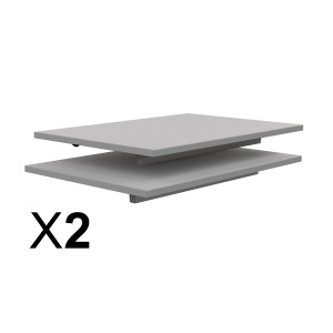 Lot de 2 plateaux TAGE/GANGE ép.19 mm mélaminé chant ABS gris - 70x50 cm - Gris perle