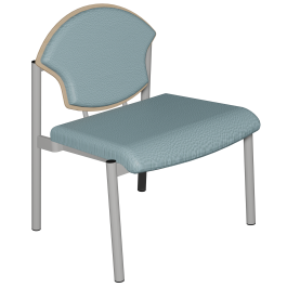 Chauffeuse 590 assise et dossier tissu enduit piètement époxy - L78xP70xH91 cm