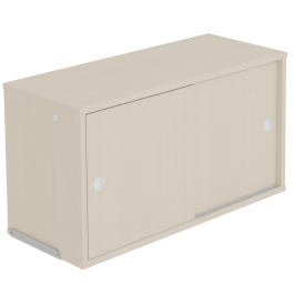Meuble 2 portes coulissantes mélaminé pour rayonnage L90 cm LINEAL/NATUR