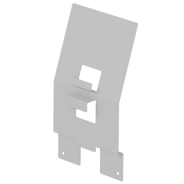 Présentoir pour bac à CD/DVD en tôle époxy - l.13 x h.18/20 cm