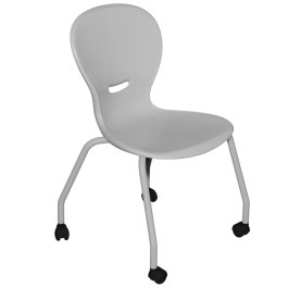 Chaise HAVA 4 pieds mobile coque polypropylène piètement époxy - T6 - Stock