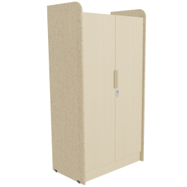 Armoire COSMO 2 portes moraillon lingerie médium et mélaminé - L100xP63,3xH191 cm