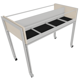 Bac à BD ITO 8 cases avec roulettes - L123xP60xH85,5 cm