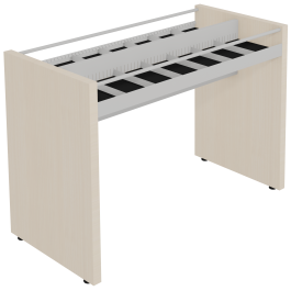 Bac CARÉA CD-DVD 14 cases côtés stratifié - L123,1xP60xH87 cm