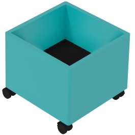 Bac à albums enfants cube laqué capacité 35 albums - L42xP42xH37cm