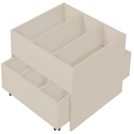 Bac à albums PICCOLO gigognes 3 cases et 2 bacs mobiles de 3 cases - L80xP73xH67,5 cm