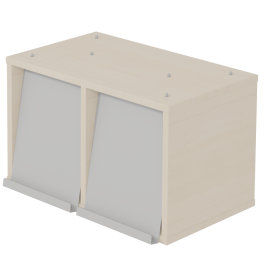 Meuble à périodiques modulable avec portes - L58xP39,2xH36 cm