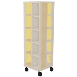 Tour à mangas mobile et rotative mélaminé et PMMA - L44xP44xH141,4 cm