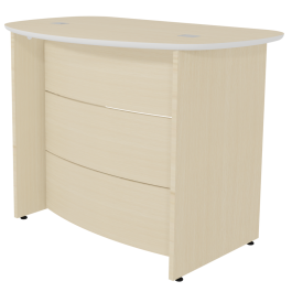 Banque d'accueil ONDINE 1 place 2 tiroirs forme haricot - H110 cm