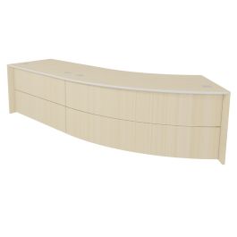 Banque d'accueil ONDINE 2 places forme droite et concave - H75 cm