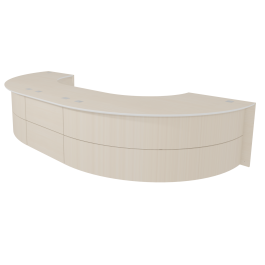 Banque d'accueil ONDINE 2 places forme quart de cercle - H75 cm