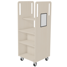 Chariot CHARLY double face structure stratifié 5 tablettes mélaminé - H158,4 cm