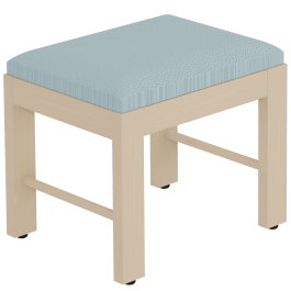 Repose-pieds QUIETUDE assise tissu enduit piètement hêtre massif