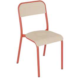 Chaise TRÉVISE assise et dossier bois Blueprotech® piètement époxy - T3 à T7 - Stock