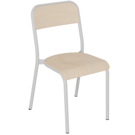 Chaise TRÉVISE 4 pieds assise et dossier bois Blueprotech® piètement époxy - T6