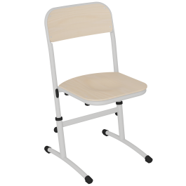 Chaise SAKI réglable assise et dossier bois Blueprotech® piètement époxy - T3 à T6 - Stock