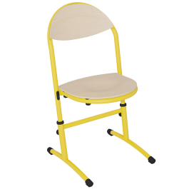 Chaise HÉLIA AST réglable assise et dossier bois Blueprotech® piètement époxy - T3 à T6 - Stock