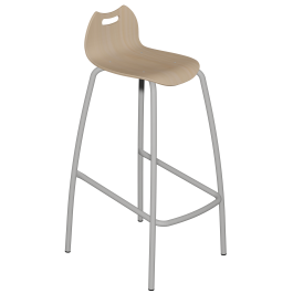 Tabouret ALTY coque en bois Bandana finition BlueProtech® - piètement époxy