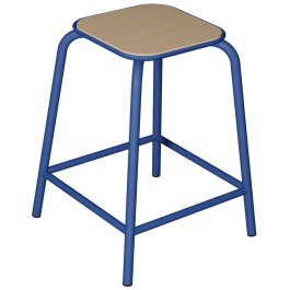 Tabouret MOLY assise bois incolore piètement époxy - H58 cm - Stock