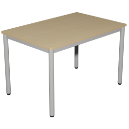 Table CARÉLIE plateau ép.24 mm stratifié chant polyuréthane beige piètement époxy - 120x80 cm - T6 - Stock