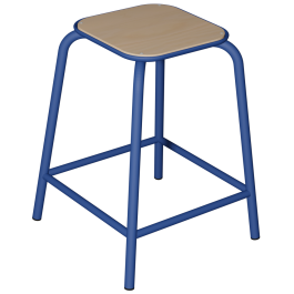 Tabouret MOLY assise bois Blueprotech® piètement époxy - H58 cm - Stock