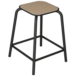 Tabouret MOLY assise bois Blueprotech® piètement époxy - H58 cm - Stock