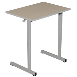 Table GANGE réglable plateau mélaminé chant ABS  70x50 cm