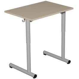 Table TAGE HR plateau ép.19 mm mélaminé chant ABS piètement époxy - 70x50 cm - T3 à T6