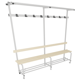 Vestiaire sur banc 8 patères - L195,5xP41,5xH181,5 cm