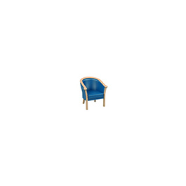 Fauteuil MAMBO 1 tissu enduit piètement bois vernis