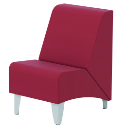 Chauffeuse ZÉPHIR tissu enduit piètement époxy - L55xP74xH80 cm - Gris alu RAL 9006