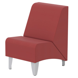 Chauffeuse ZÉPHIR tissu enduit piètement époxy - L55xP74xH80 cm - Gris alu RAL 9006