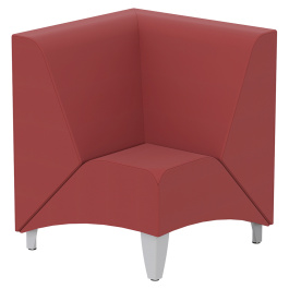 Chauffeuse d'angle ZÉPHIR tissu enduit piètement époxy - L74xP74xH80 cm - Gris alu RAL 9006