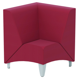 Chauffeuse d'angle ZÉPHIR tissu enduit piètement époxy - L74xP74xH80 cm - Gris alu RAL 9006