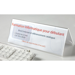 Support de message bifaces en plexiglas transparent - L17,8xH10,8 cm