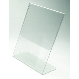 Présentoir de table format portrait plexiglas - l.28xP.7,1xH.22,4 cm