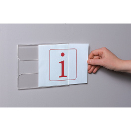 Support de signalisation acrylique mural - L27,5xP1,2xH13 cm