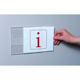 Support de signalisation acrylique mural - L27,5xP1,2xH13 cm