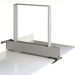 Serre-livres en métal et ABS gris pour tablettes métaliques - l28,7xpr7xh24,5