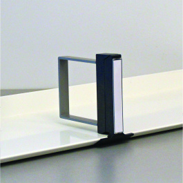 Serre-livres avec signalétique ABS et époxy - petit étrier - Gris/gris alu RAL 9006