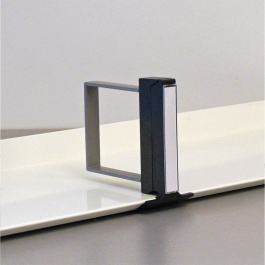 Serre-livres avec signalétique ABS et époxy - petit étrier - Gris/gris alu RAL 9006