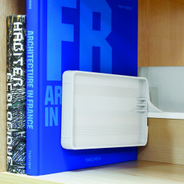 Serre-livres ABS pour tablettes mélaminé - l.19,2xpr.7,8xh.12 cm.