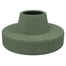 Banquette RAMY 6 places avec pot de fleur tissu STEP MELANGE - D200xH101,9 cm