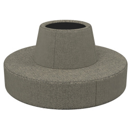Banquette RAMY 6 places avec pot de fleur tissu STEP MELANGE - D200xH101,9 cm