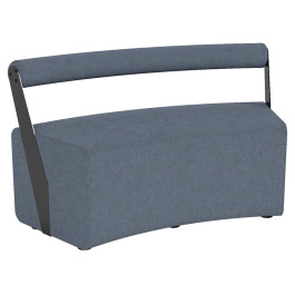 Banquette RAMY 2 places concave tissu STEP MELANGE - L128xP61,5xH75 cm