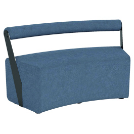 Banquette RAMY 2 places concave tissu STEP MELANGE - L128xP61,5xH75 cm