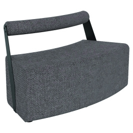 Banquette RAMY 2 places convexe tissu STEP MELANGE - L128xP61xH75 cm