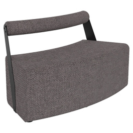 Banquette RAMY 2 places convexe tissu STEP MELANGE - L128xP61xH75 cm