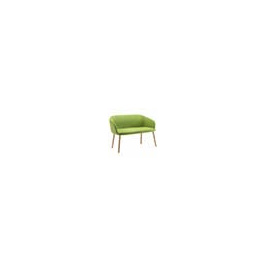 Canapé MILOS 2 places tissu enduit piètement bois incolore - L118xP58xH78 cm